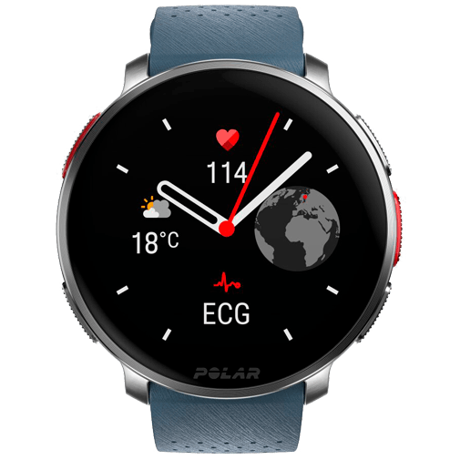 Polar Polar Vantage V3 Sporthorloge Zilver met Blauwe Siliconenband