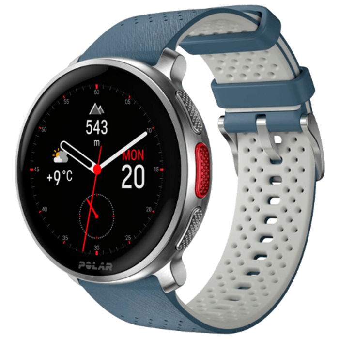 Polar Polar Vantage V3 Sporthorloge Zilver met Blauwe Siliconenband