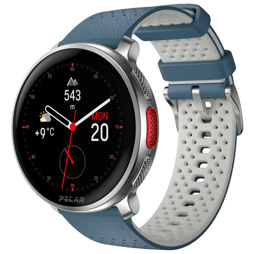 Polar Polar Vantage V3 Sporthorloge Zilver met Blauwe Siliconenband