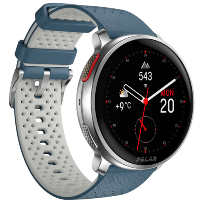 Polar Polar Vantage V3 Sporthorloge Zilver met Blauwe Siliconenband
