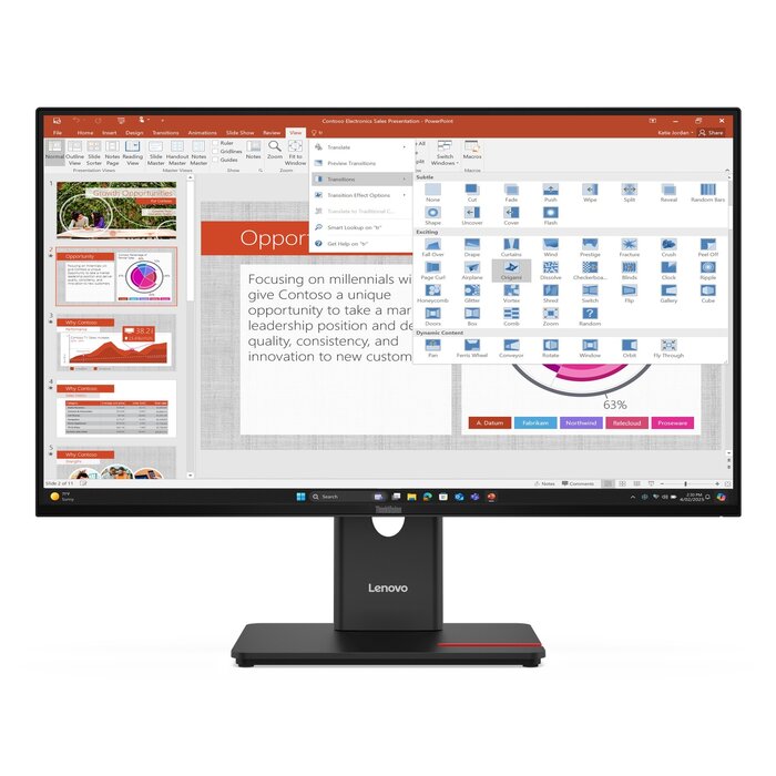 Lenovo Lenovo ThinkVision T27-40 27 inch Full HD IPS Monitor met USB-hub
