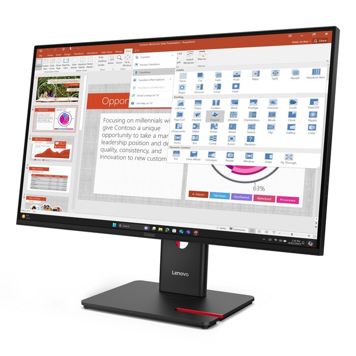 Lenovo Lenovo ThinkVision T27-40 27 inch Full HD IPS Monitor met USB-hub