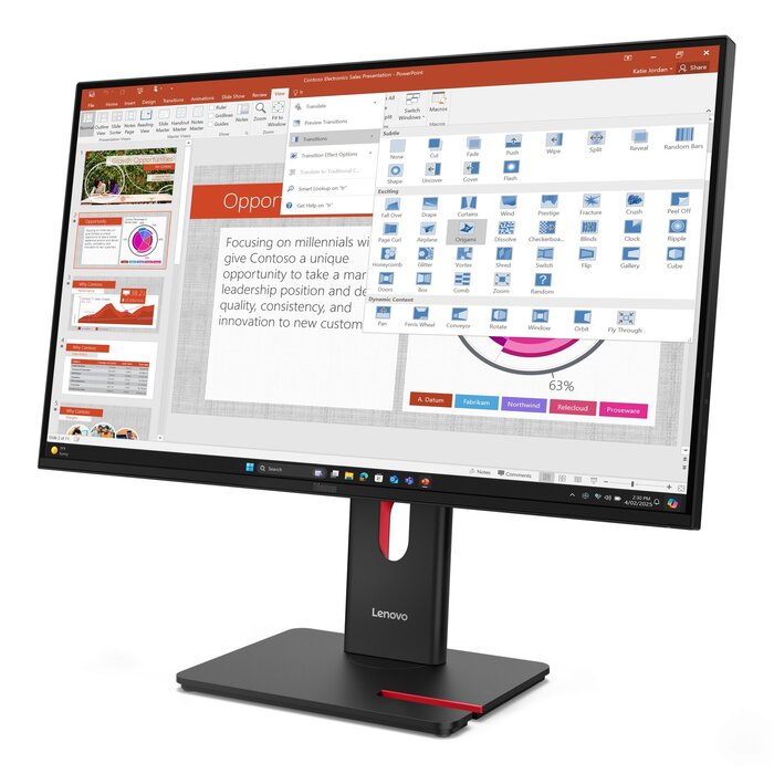 Lenovo Lenovo ThinkVision T27-40 27 inch Full HD IPS Monitor met USB-hub