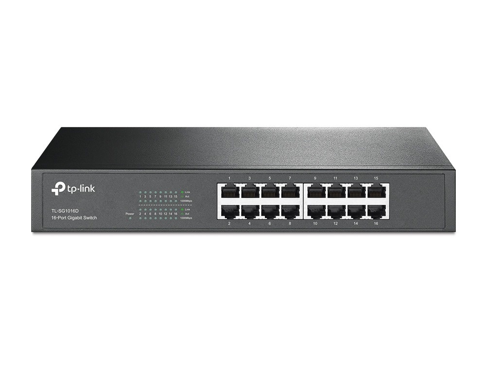 TP-Link TP-Link TL-SG1016D 16-Poorts Gigabit Switch (Unmanaged Rackmount)