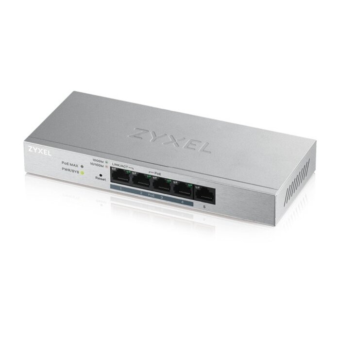 Zyxel Zyxel GS1200-5HPV2 5-Poorts Gigabit Web Managed PoE+ Switch (60W)