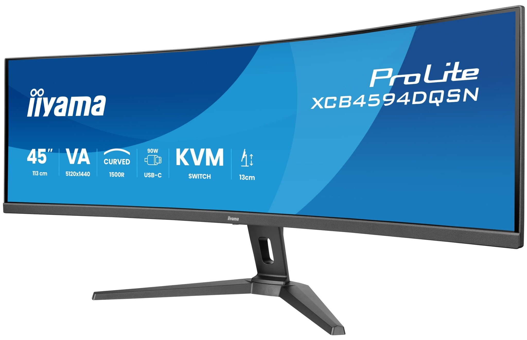 iiyama iiyama G-MASTER 45" Curved DQHD 165Hz Monitor (5120x1440, USB-C, KVM), foto 3 van 6
