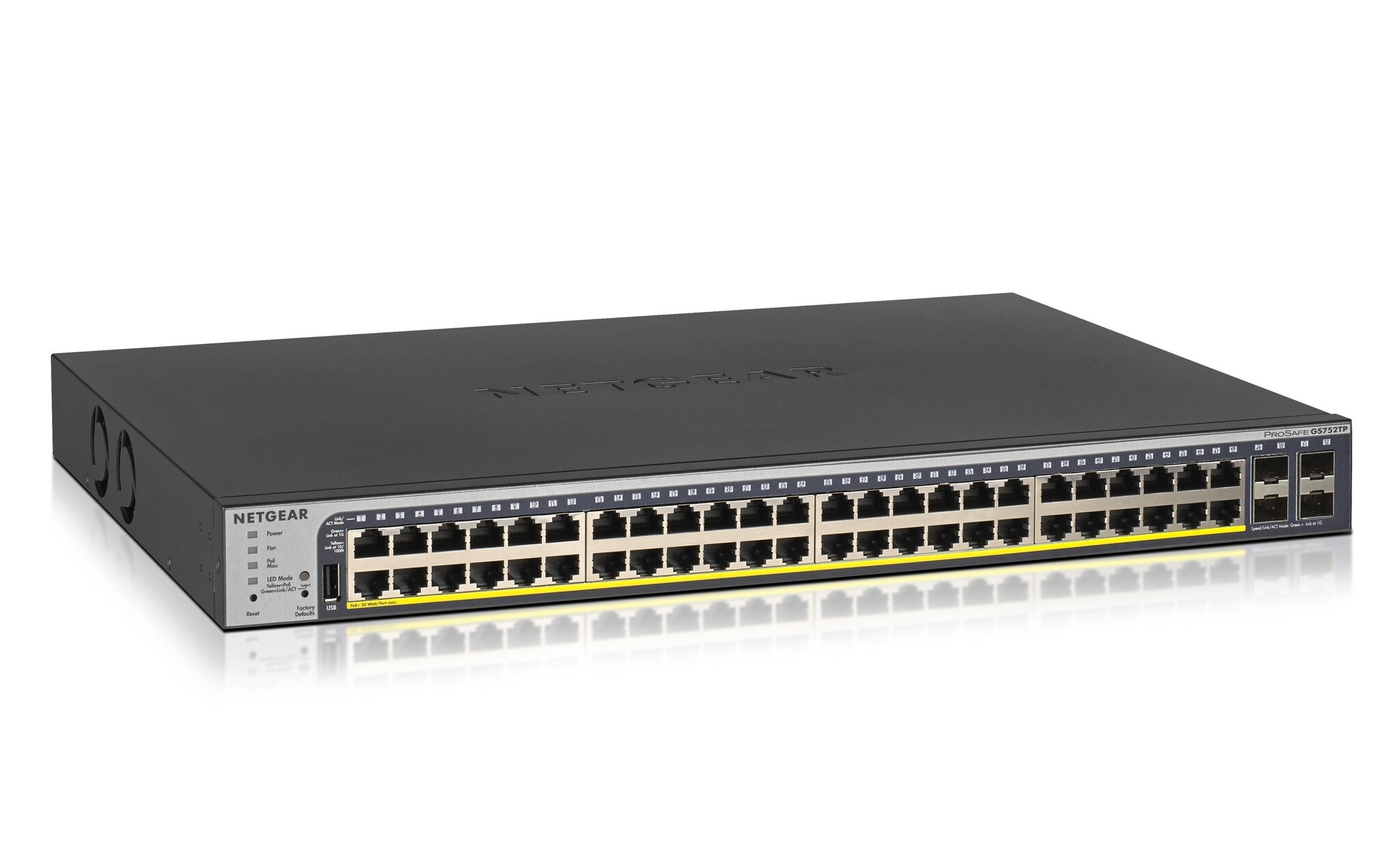 Netgear Netgear GS752TP 48-Poorts Gigabit PoE+ Smart Switch (380W, 4x SFP)