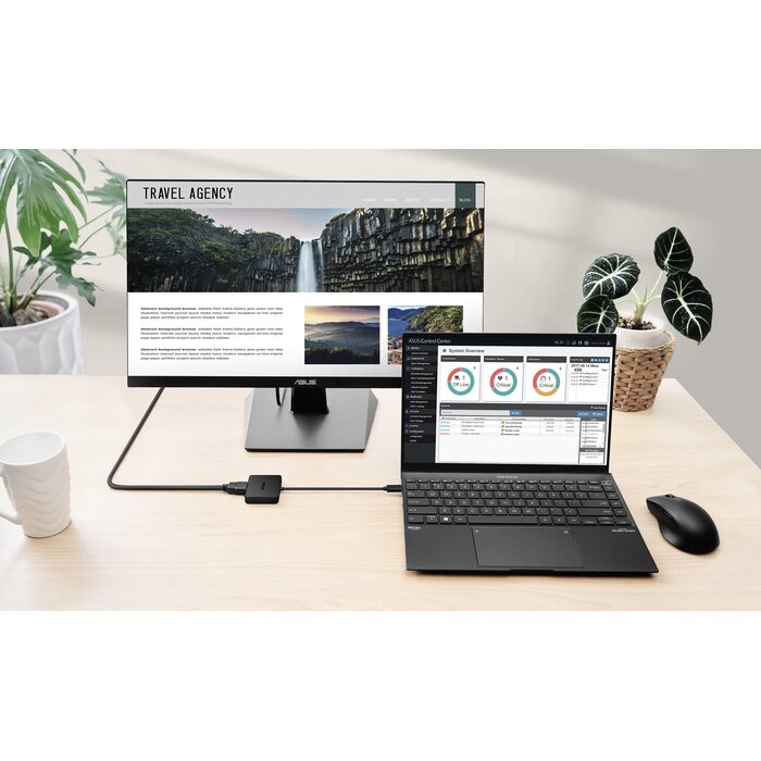 Asus ASUS DC100 USB-C Mini Dock - 4K HDMI, USB 3.2 & 100W PD - Zwart