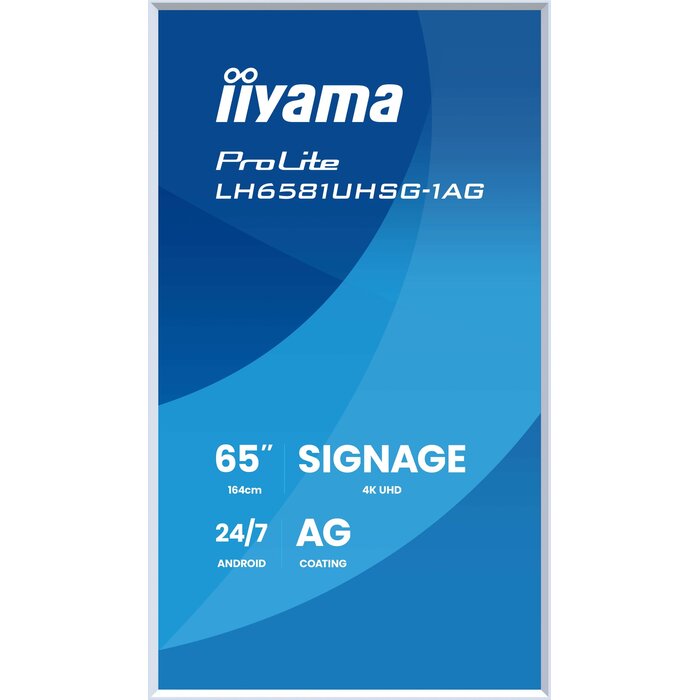 iiyama iiyama ProLite LH6581UHSG-1AG 65" 4K UHD Signage Display - 24/7 Wit