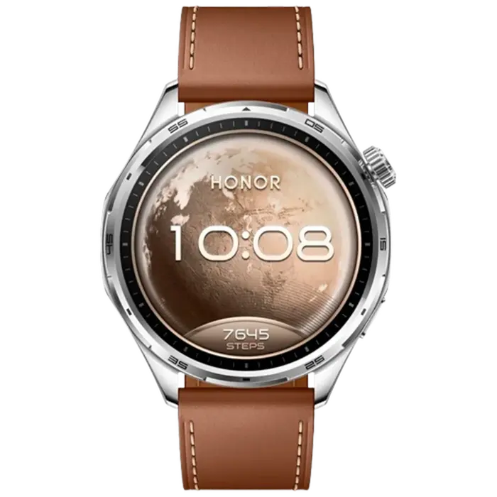 Honor Honor Watch 6 Smartwatch - Bruin Leer & Roestvrijstaal