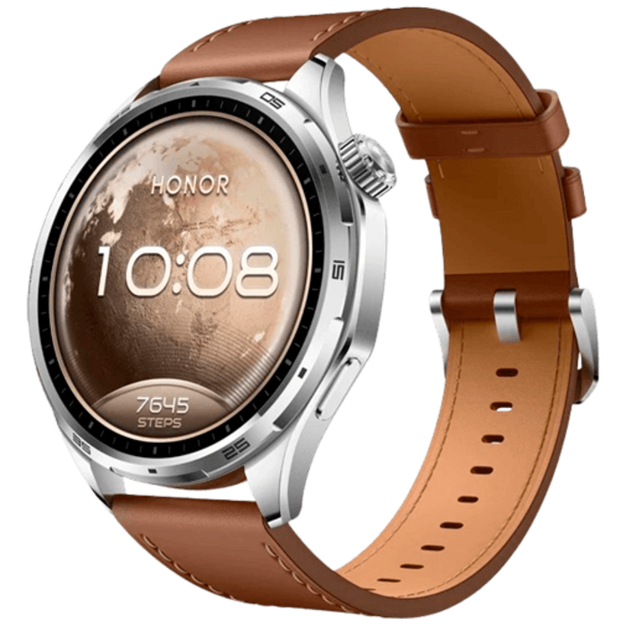 Honor Honor Watch 6 Smartwatch - Bruin Leer & Roestvrijstaal