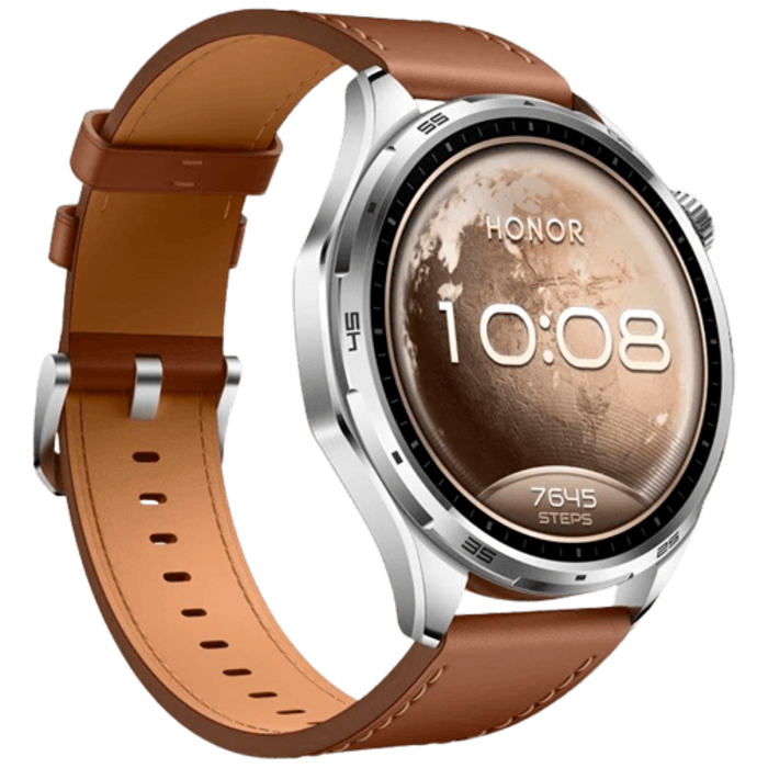 Honor Honor Watch 6 Smartwatch - Bruin Leer & Roestvrijstaal