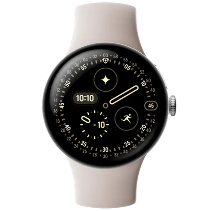 Google Google Pixel Watch 4 4G 41mm Smartwatch - Zilver met Beige Band