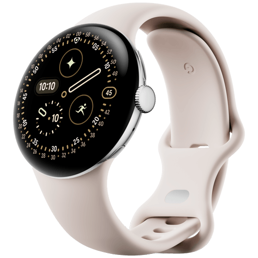 Google Google Pixel Watch 4 4G 41mm Smartwatch - Zilver met Beige Band