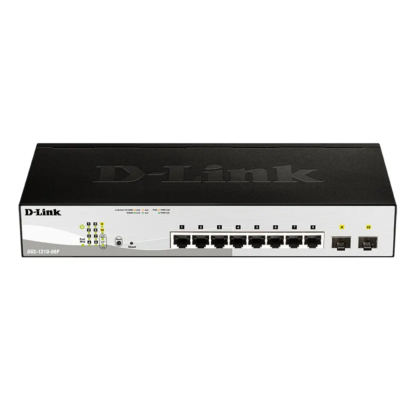 D-Link D-Link DGS-1210-08P Managed Gigabit PoE Switch (8 Poorten, 2 SFP)