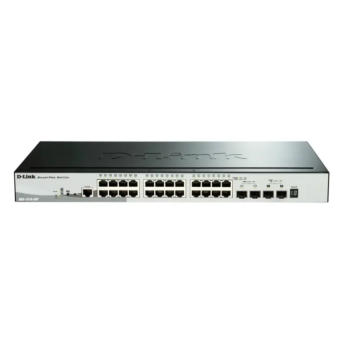 D-Link D-Link DGS-1510-28P Managed PoE Switch (24x GbE, 2x SFP+, 193W)