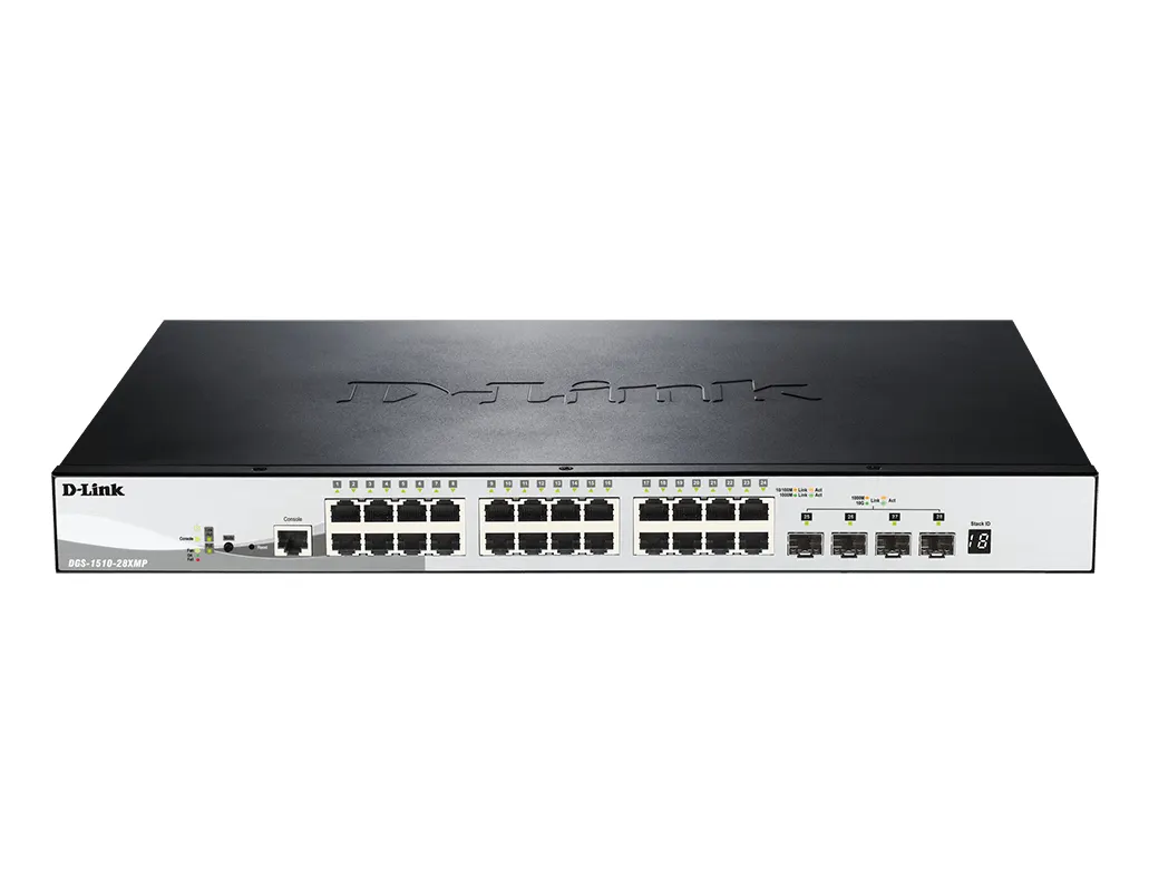 D-Link D-Link DGS-1510-28XMP Managed Gigabit PoE+ Switch (370W, 4x 10G SFP+)