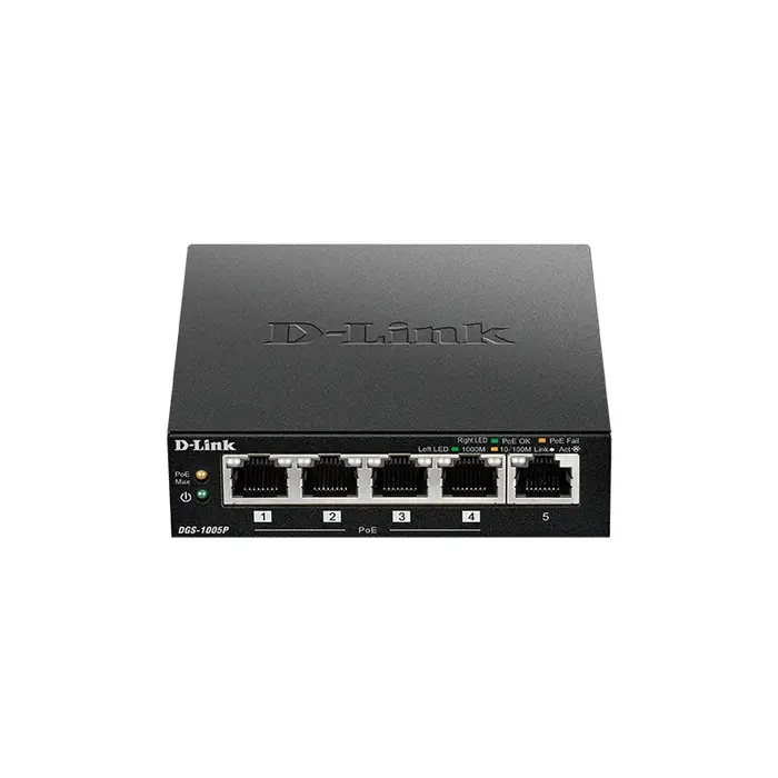 D-Link D-Link DGS-1005P 5-Poorts Gigabit PoE Switch (60W)