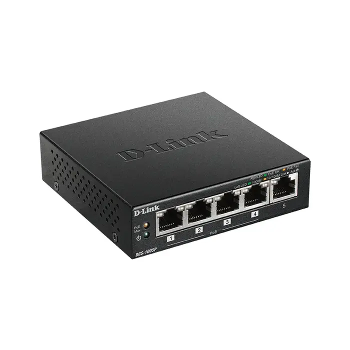 D-Link D-Link DGS-1005P 5-Poorts Gigabit PoE Switch (60W)