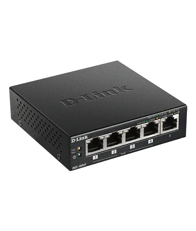 D-Link D-Link DGS-1005P 5-Poorts Gigabit PoE Switch (60W)