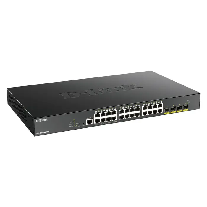 D-Link D-Link DGS-1250-28XMP Managed Switch - 24x PoE+ (370W) & 4x 10G SFP+