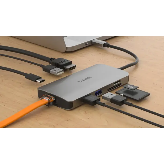 D-Link D-Link DUB-M810 8-in-1 USB-C Hub met HDMI, 100W PD & Gigabit LAN