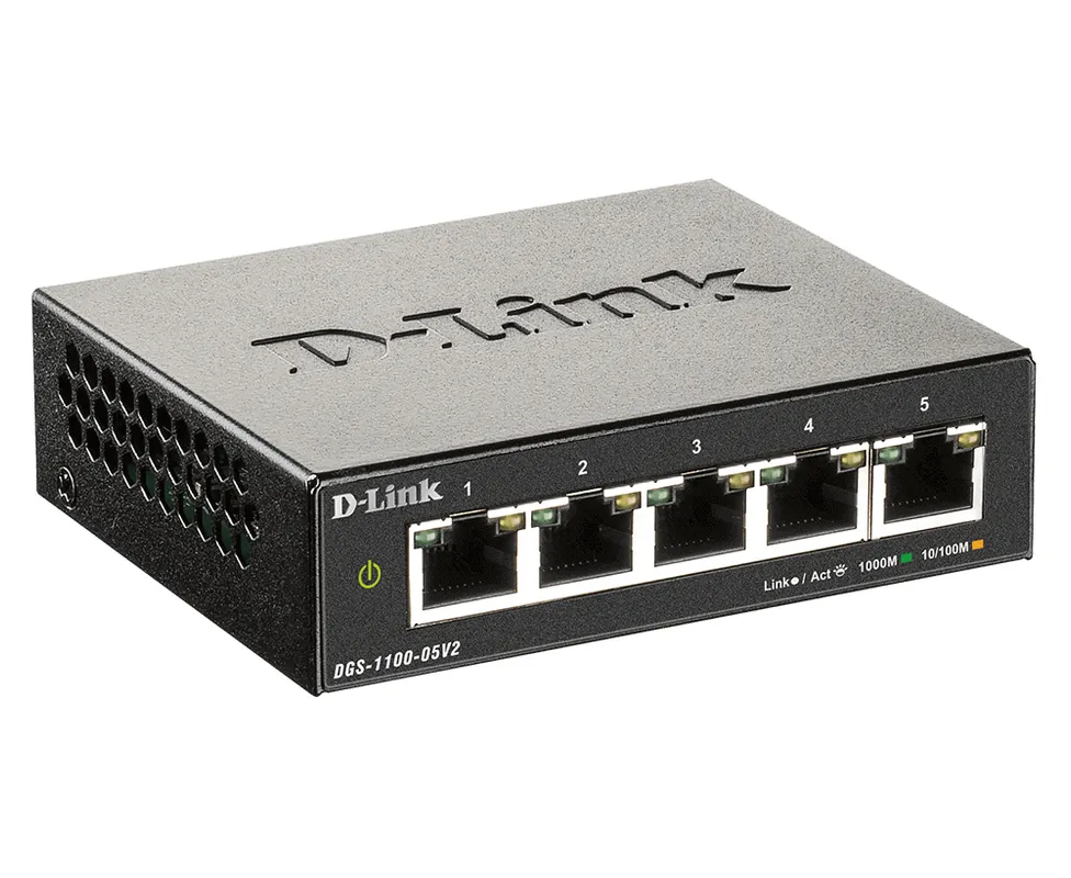D-Link D-Link DGS-1100-05V2/E Smart Managed Switch (5-Poorts Gigabit)