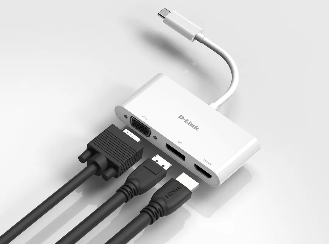 D-Link D-Link DUB-V310 3-in-1 USB-C Video Adapter (HDMI, DisplayPort, VGA)