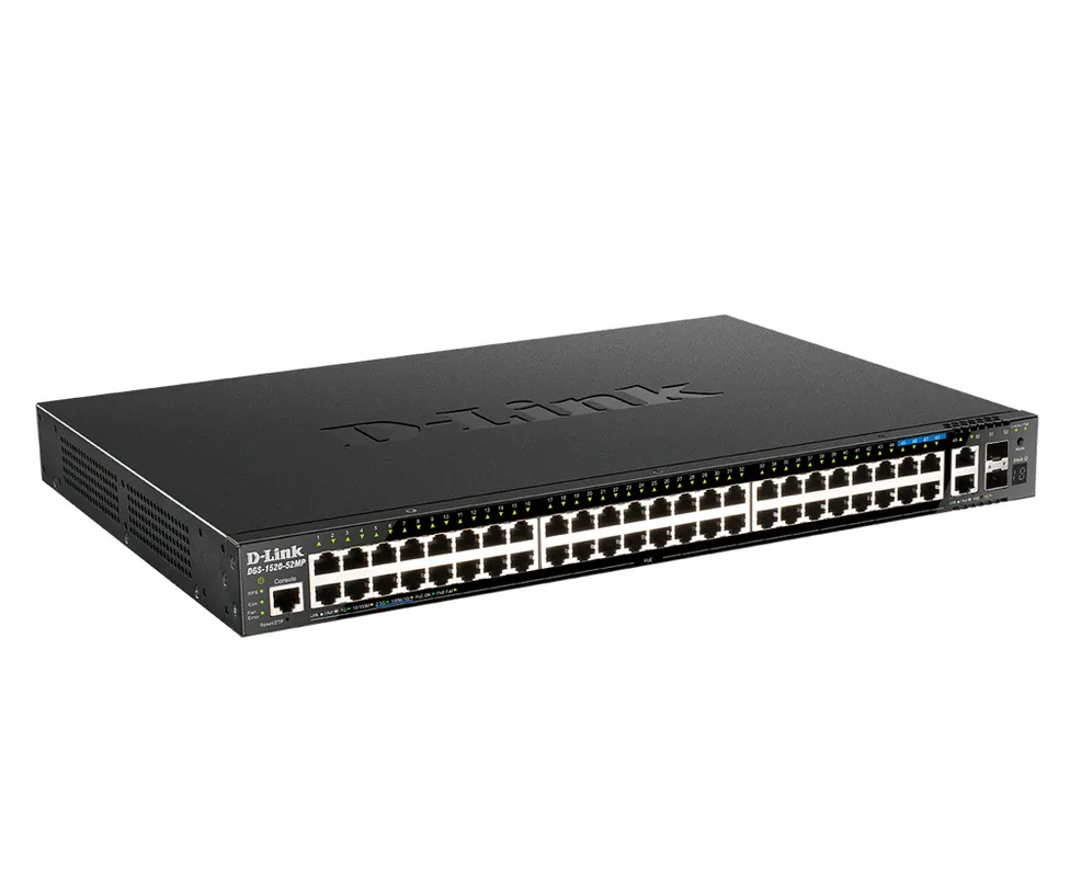 D-Link D-Link DGS-1520-52MP Managed L3 PoE+ Switch met 10G Uplinks