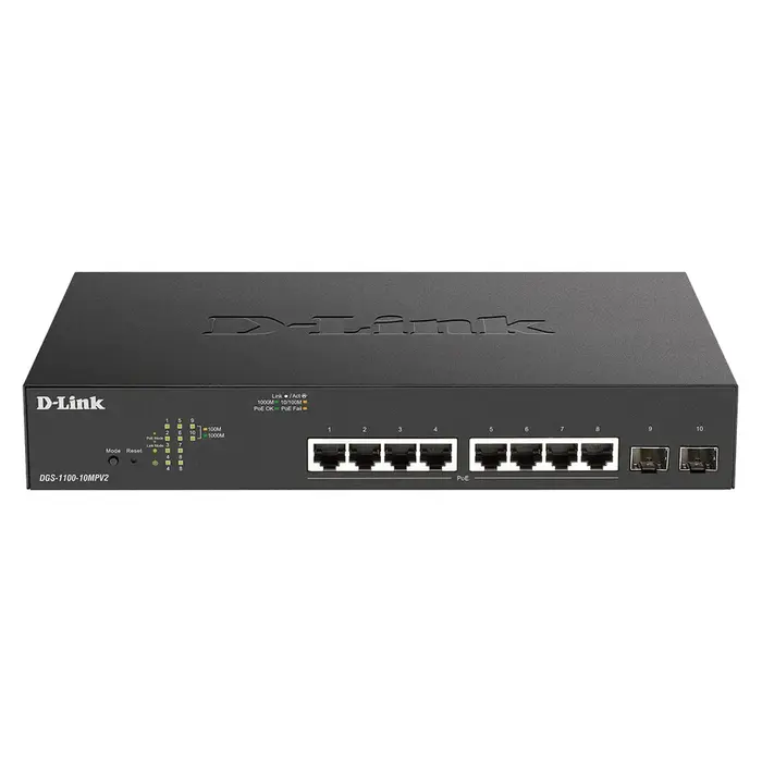 D-Link D-Link DGS-1100-10MPV2 Switch - 8x PoE+ (130W) & 2x SFP