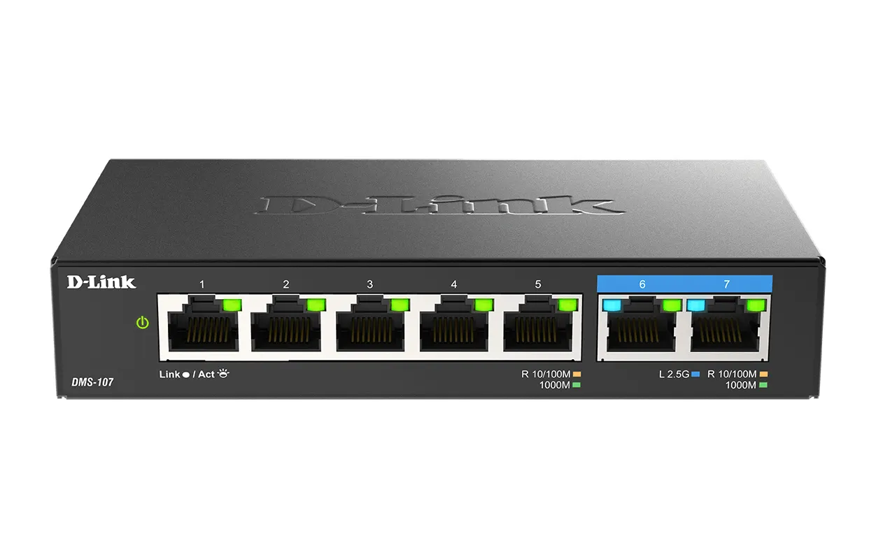 D-Link D-Link DMS-107 Multi-Gigabit Switch (5x GE, 2x 2.5GE)