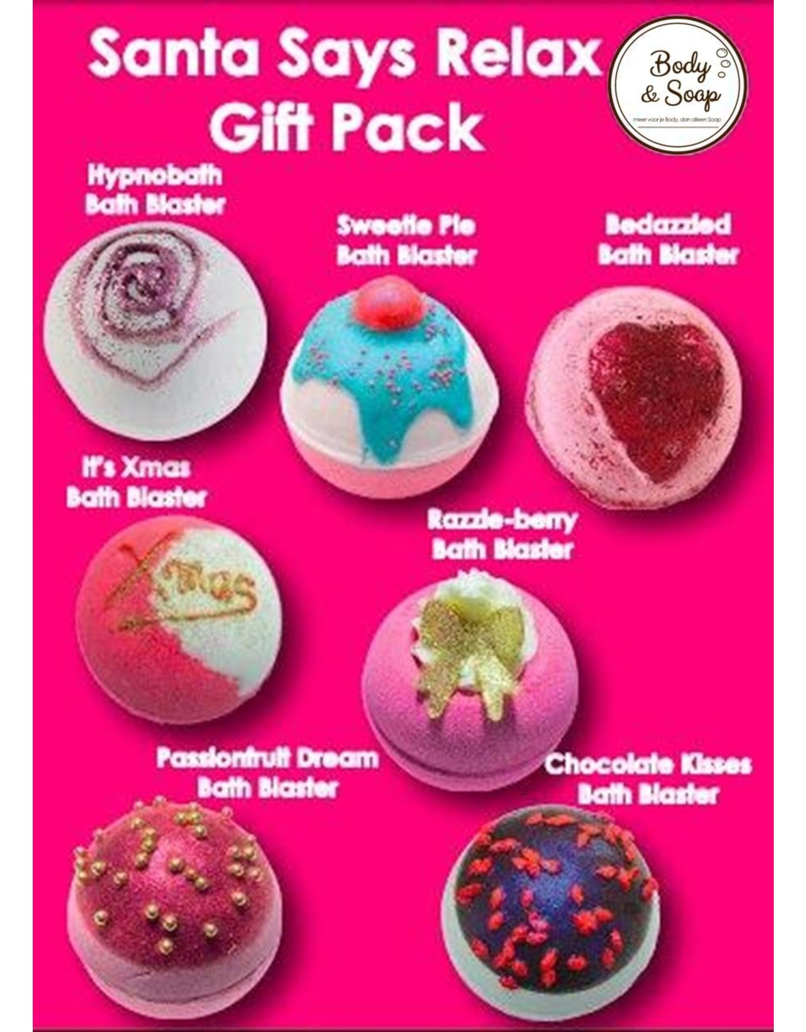 Bomb Cosmetics 7 Bath Blasters 'Santa Says Relax' - Body & Soap