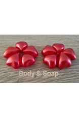 Badparel figuurtjes (hart-rood) metallic 10 stuks - Body & Soap