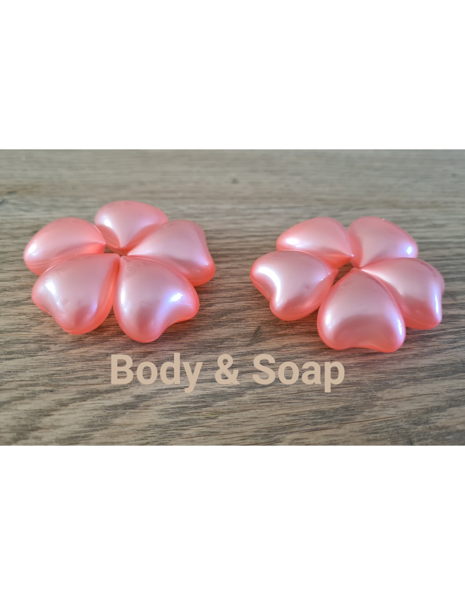 Badparel figuurtjes (hart-zachtroze) metallic  - Body & Soap