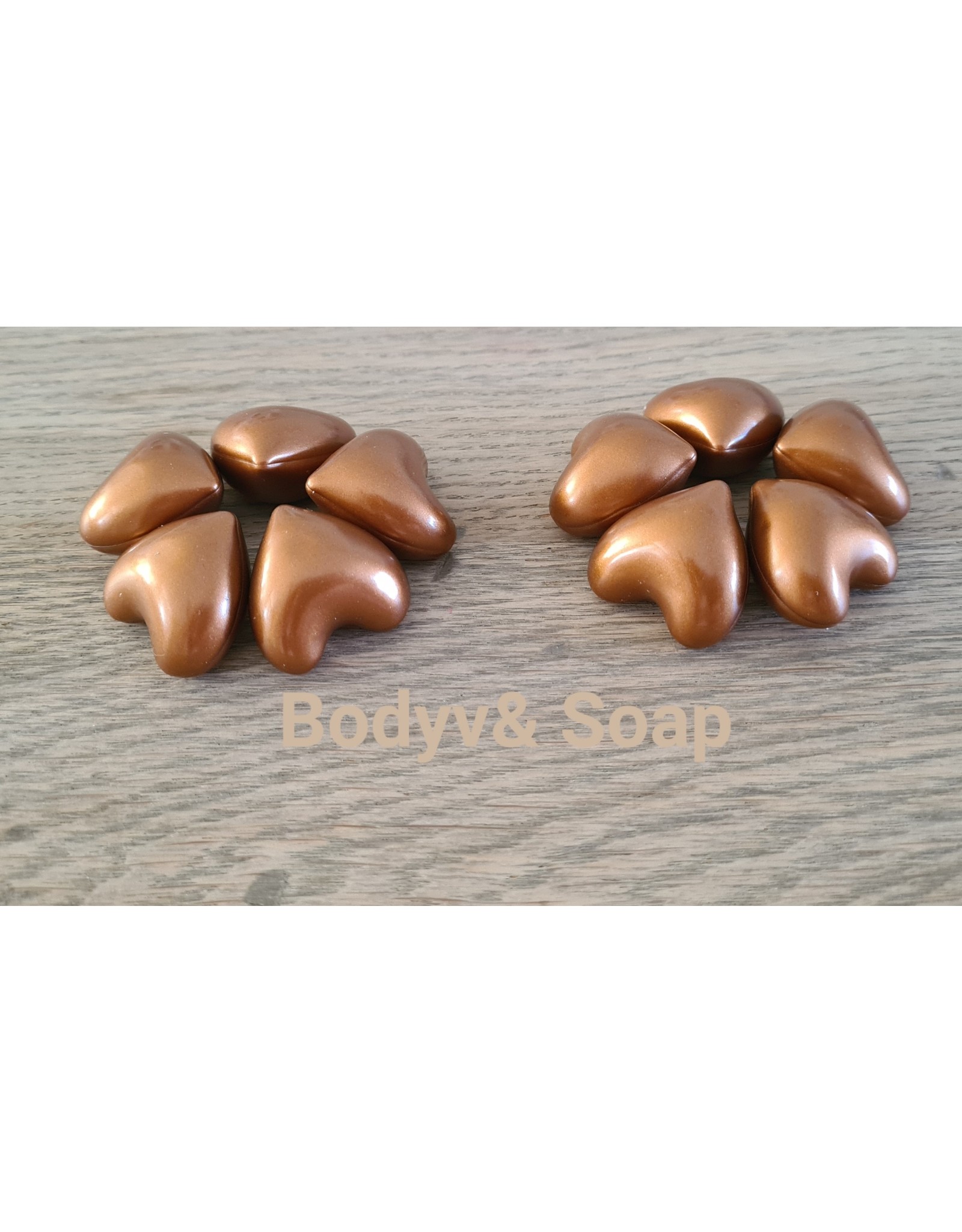 Badparel figuurtjes (hart-bruin) Musk  - Body & Soap