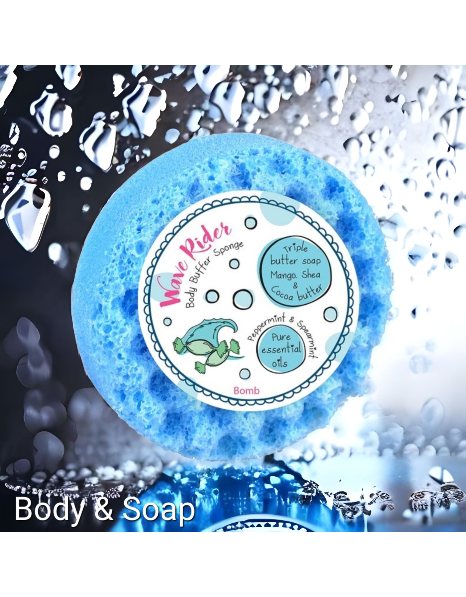 Bomb Cosmetics Wave Rider 190gr Body Buffer Douche Spons - Body & Soap