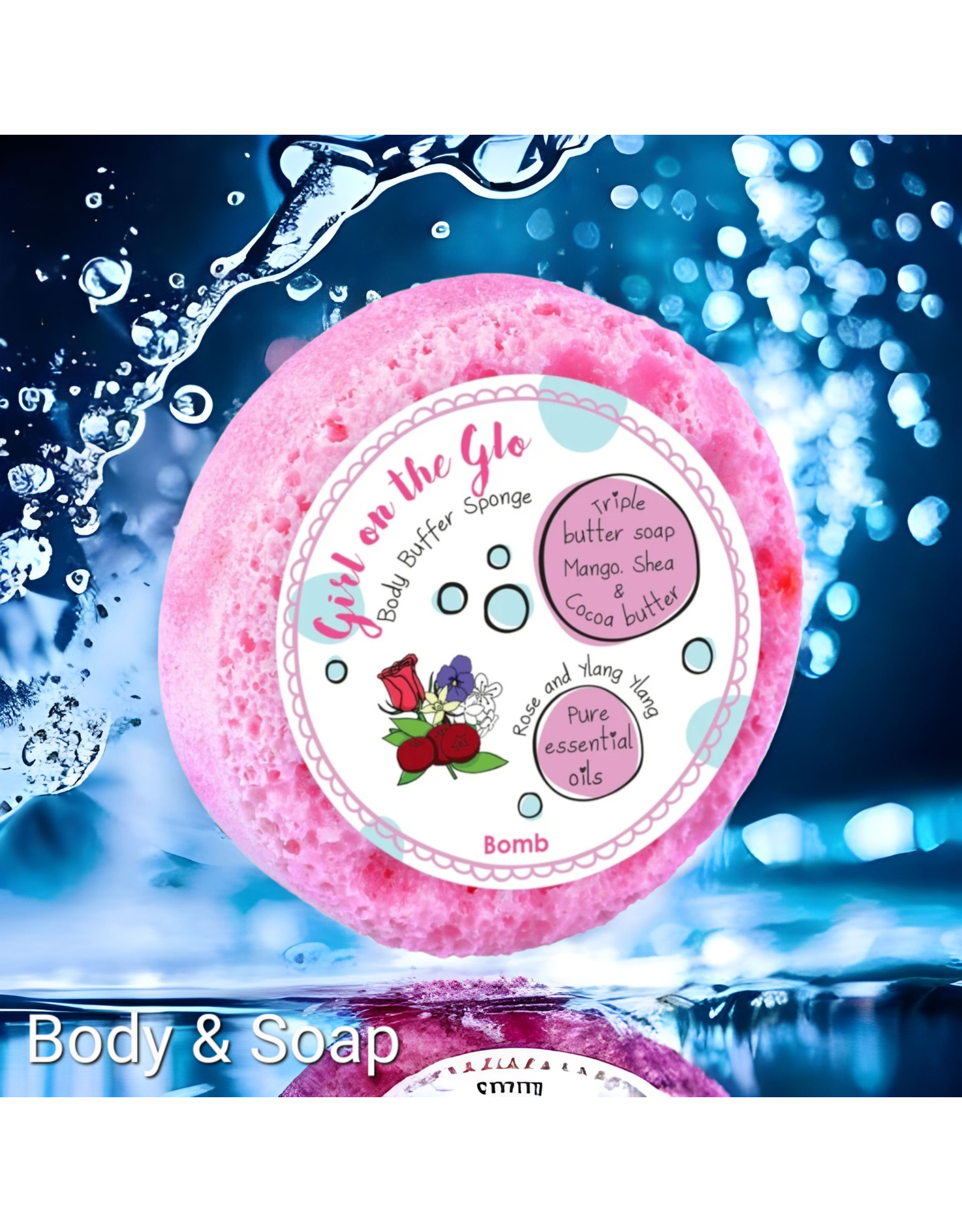 Bomb Cosmetics Girl on the Glow 190gr Body Buffer Douche Spons - Body & Soap