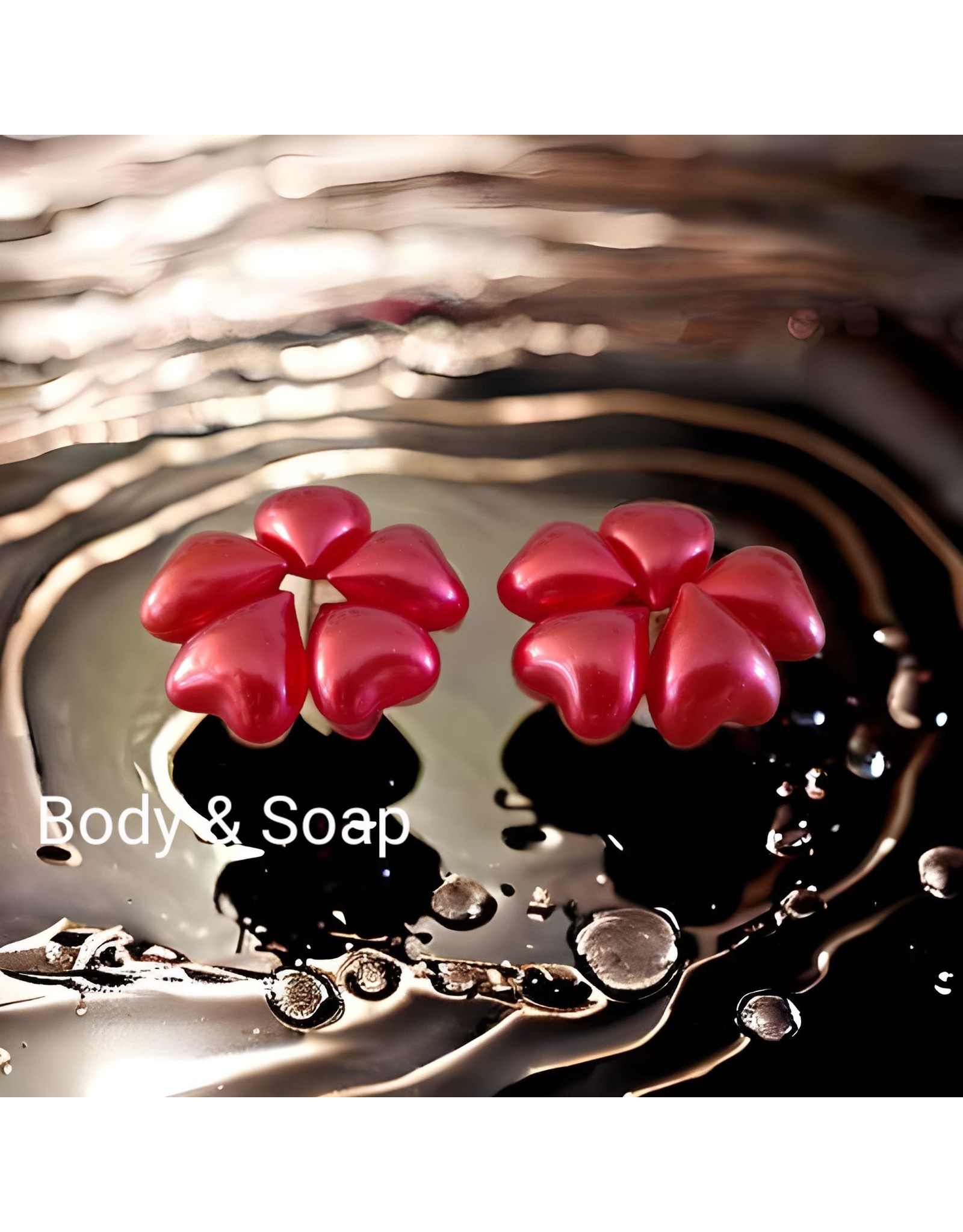 Badparel figuurtjes (hart-rood) metallic - Body & Soap