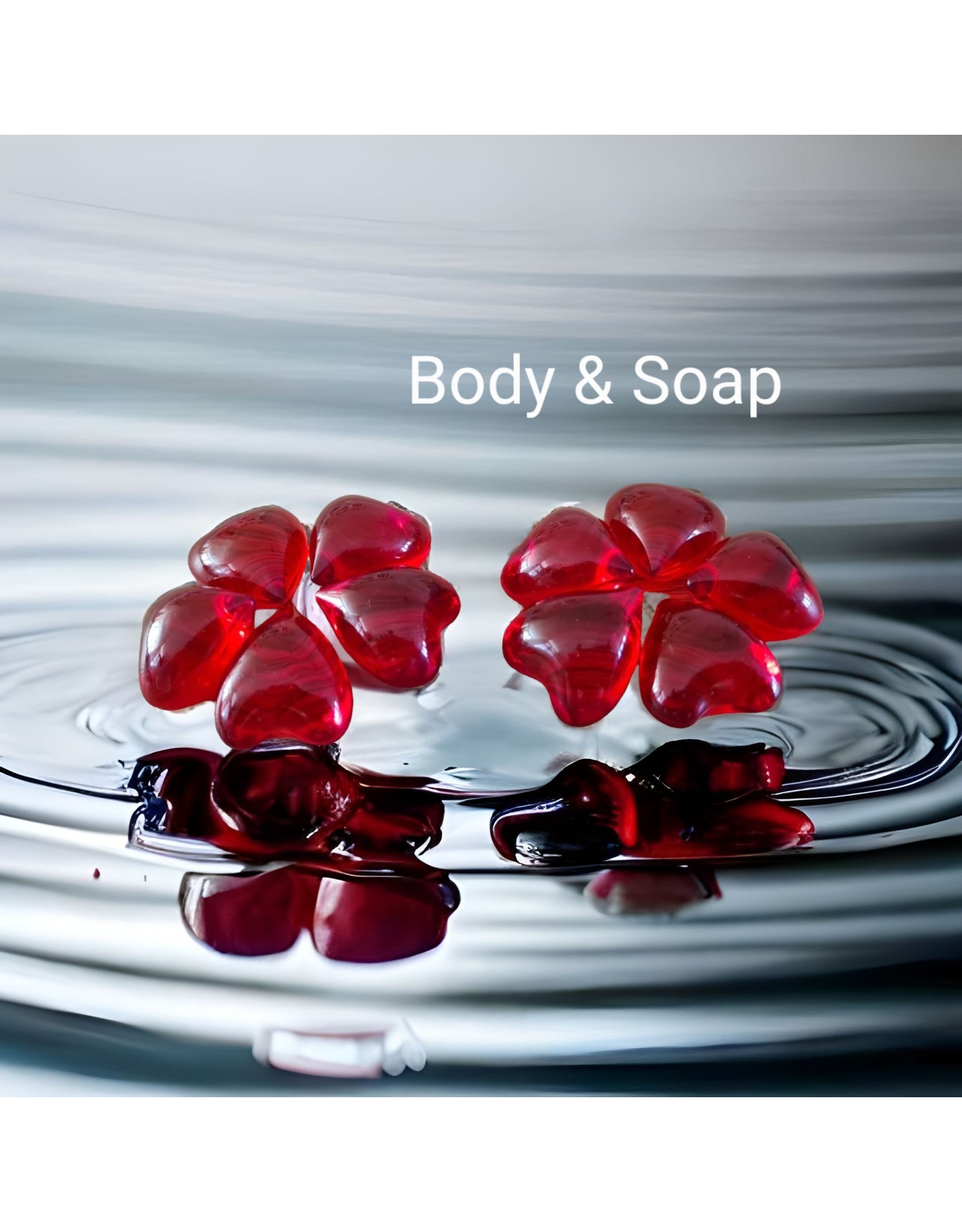 Badparel figuurtjes (hart-rood) transparant - Body & Soap