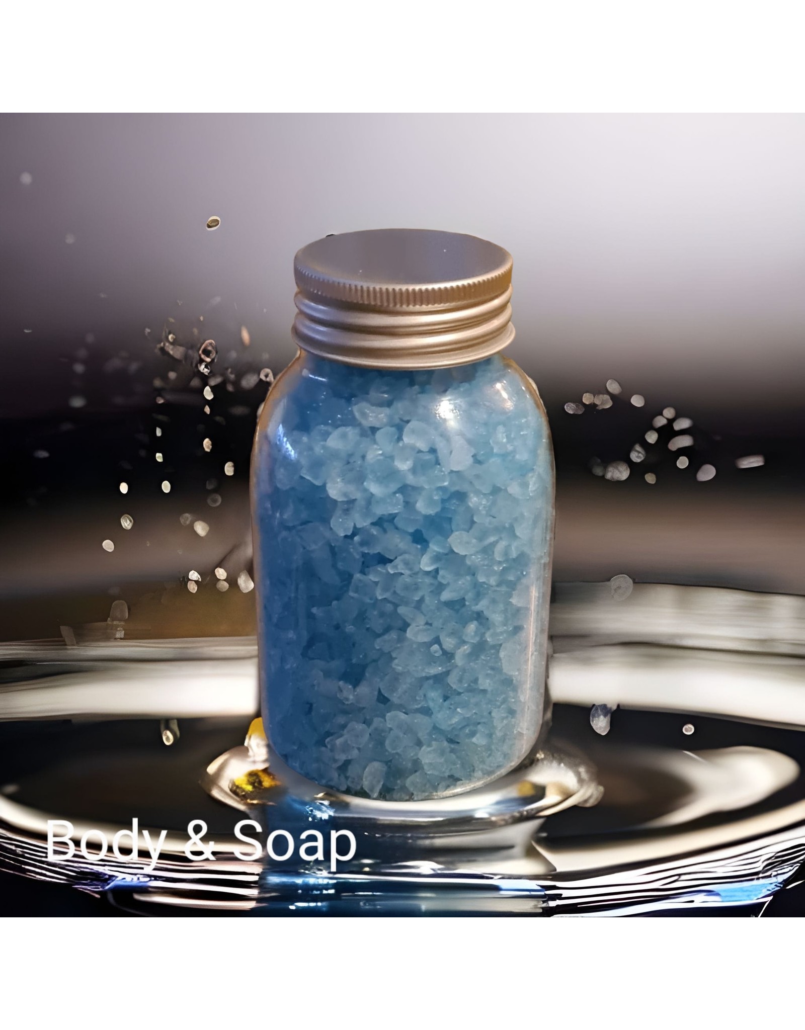 Body & Soap Grof badzout 350 gram in fles (Lichtblauw) - Body & Soap