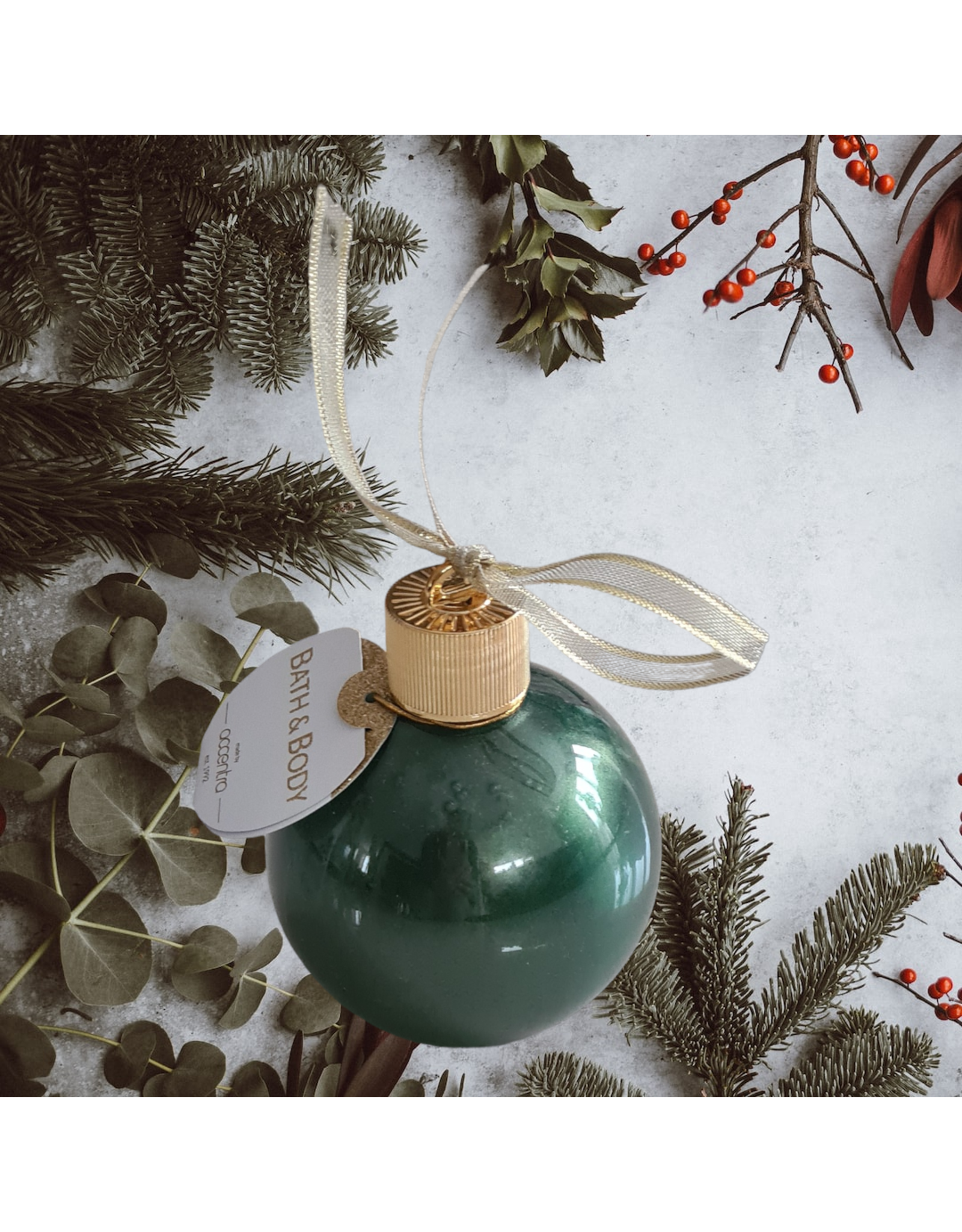 Kerstbal (groen) bad- en douchegel 240ml  - Body & Soap
