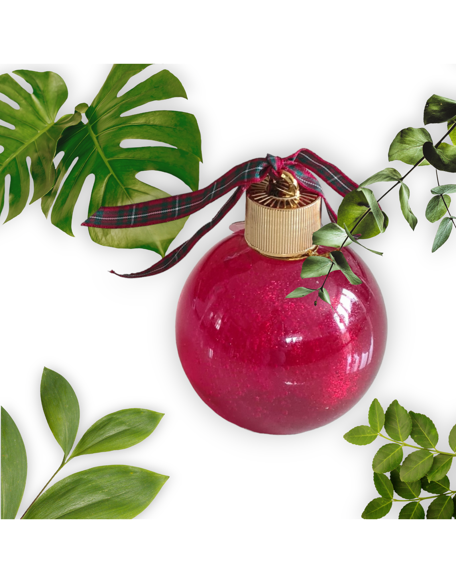 Kerstbal (rood) bad- en douchegel 240ml - Body & Soap