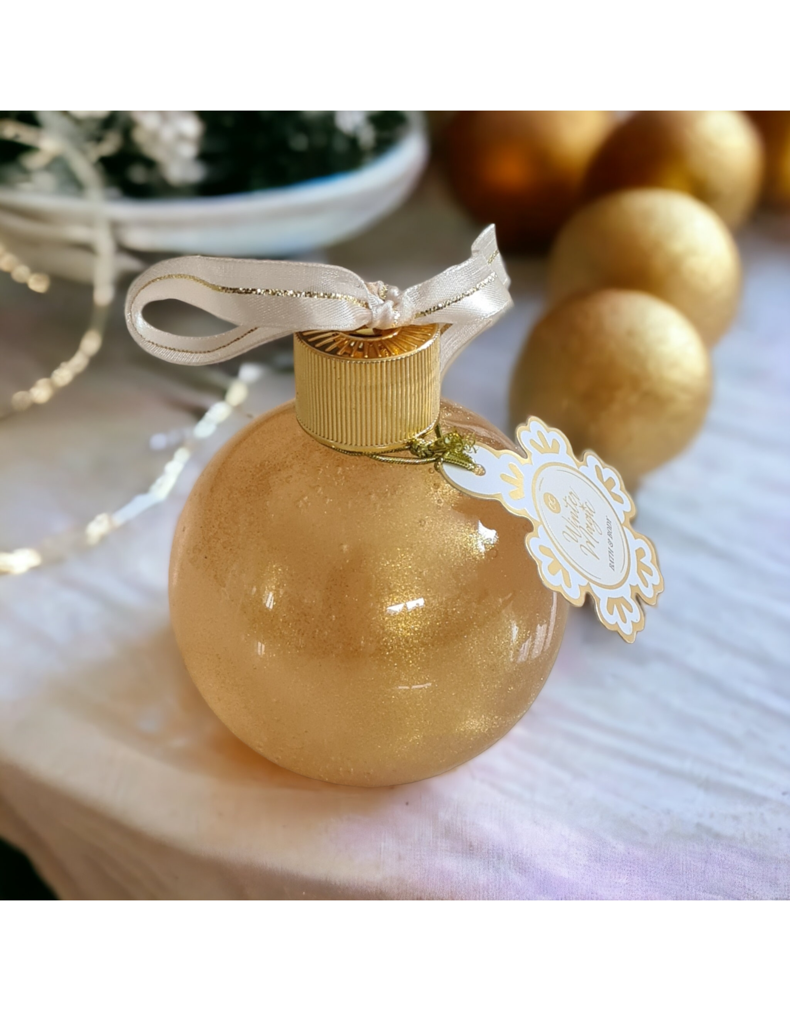 Kerstbal (goud) bad- en douchegel 240ml - Body & Soap