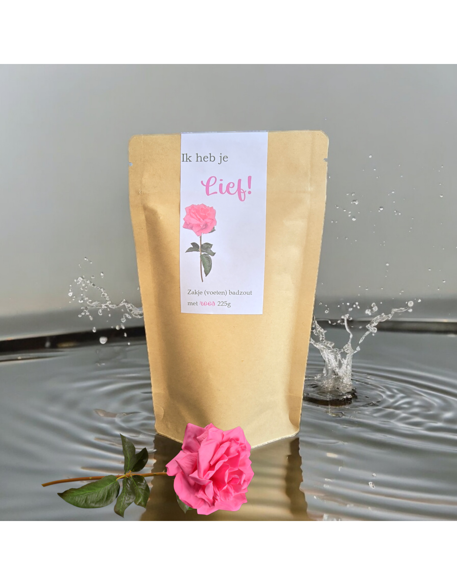 Body & Soap Zakje (voeten) badzout Roos-liefdevol