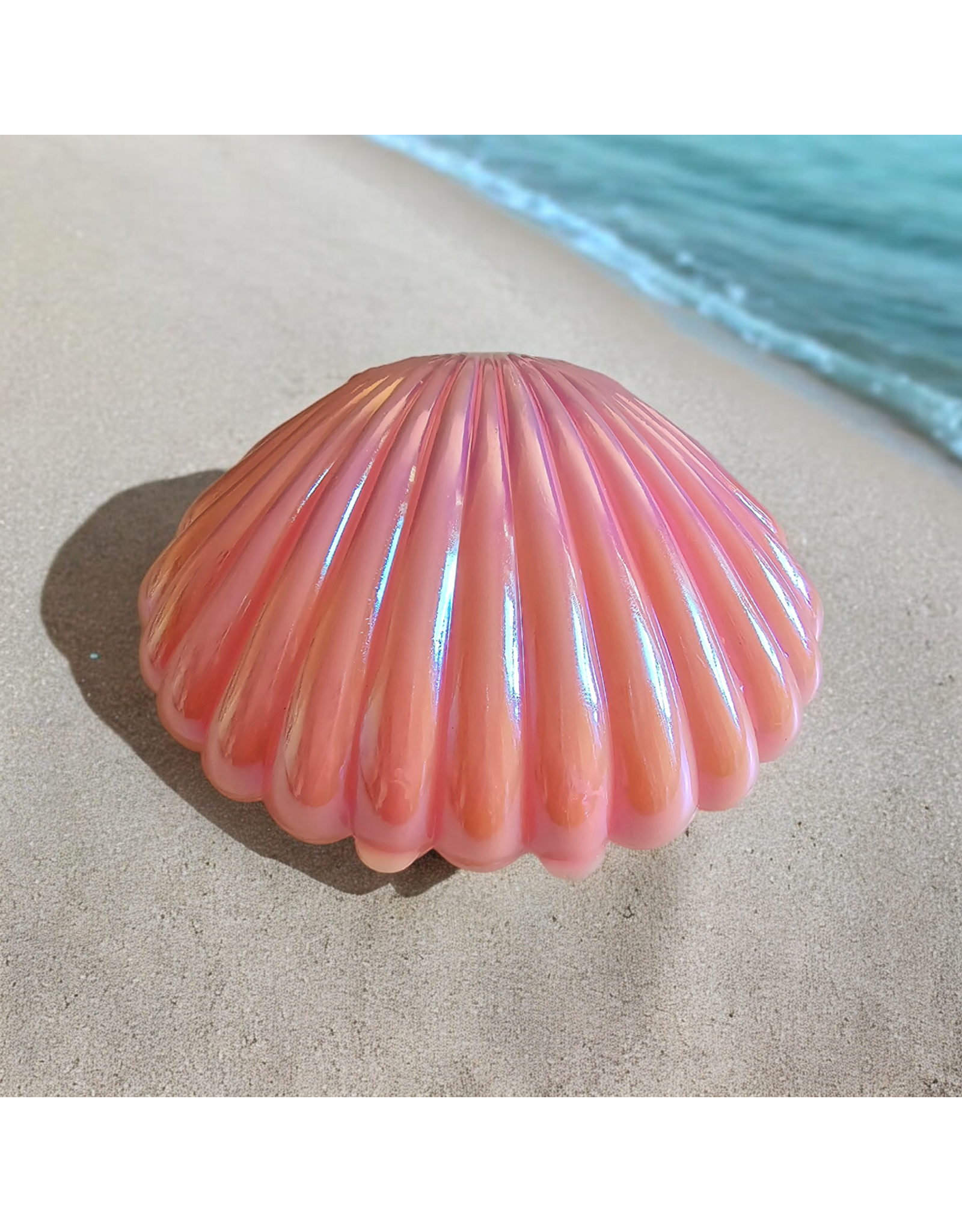 Schelp (roze) gevuld met 7 badparels- De perfecte badaccessoire