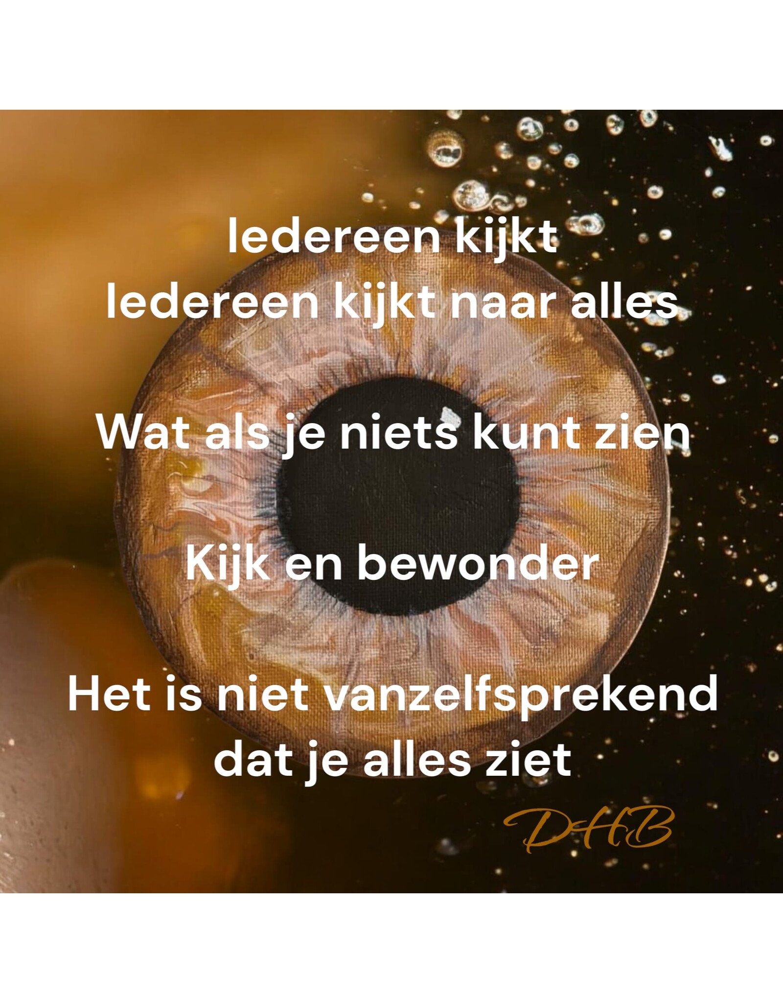 Body & Soap Tegel zien (gedicht) - wat als je niets kunt zien