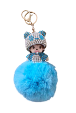Sleutelhanger Baby PomPom Strassteentjes - zo schattig
