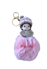 Sleutelhanger Baby PomPom Strassteentjes - zo schattig