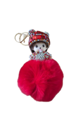 Sleutelhanger Baby PomPom Strassteentjes - zo schattig