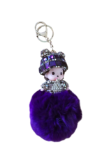 Sleutelhanger Baby PomPom Strassteentjes - zo schattig